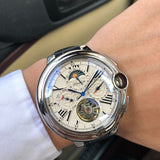 Tourbillon Mens Watch Top Brand Luxury Belt Watch Men