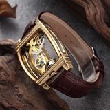 Transparent Automatic Mechanical Watch Men Steampunk Skeleton Luxury