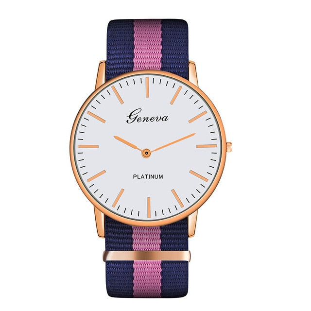 Fashion Casual Quartz Watch with Multicolor Nylon