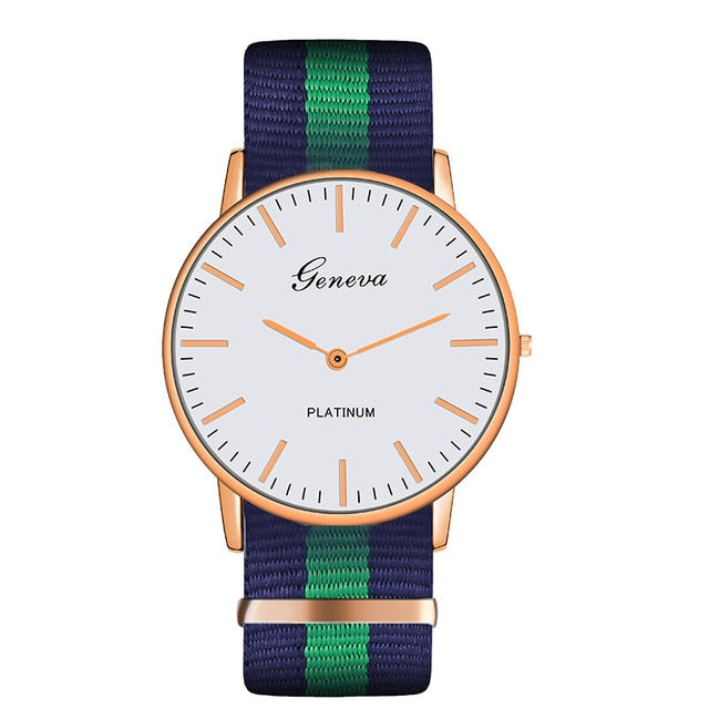 Fashion Casual Quartz Watch with Multicolor Nylon