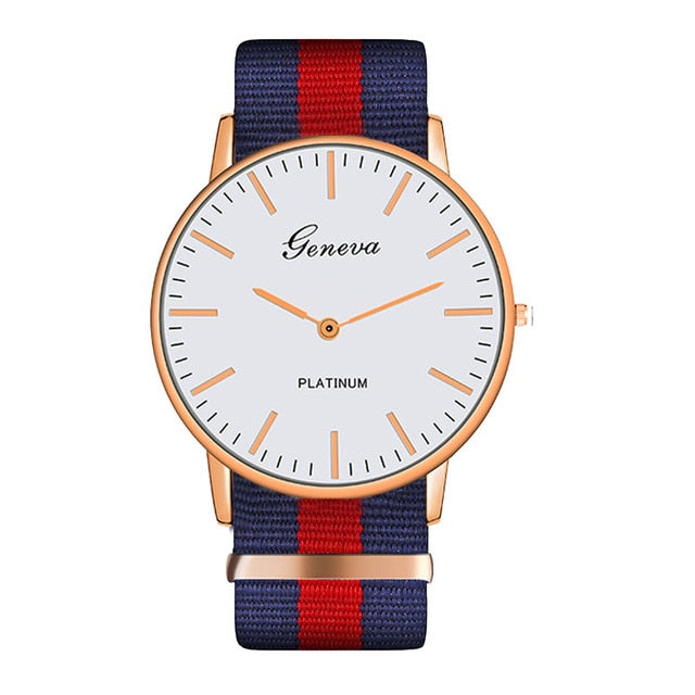 Fashion Casual Quartz Watch with Multicolor Nylon