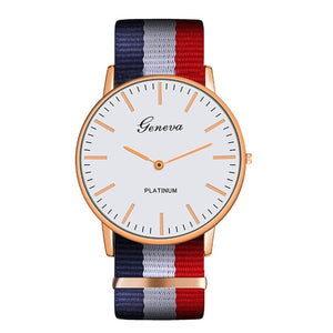 Fashion Casual Quartz Watch with Multicolor Nylon