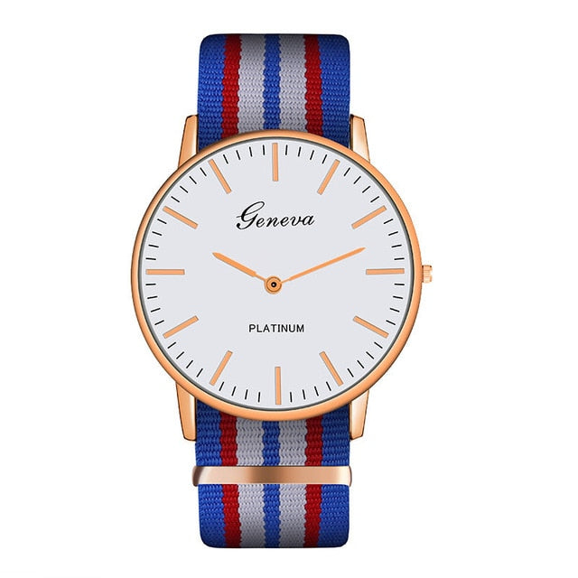 Fashion Casual Quartz Watch with Multicolor Nylon