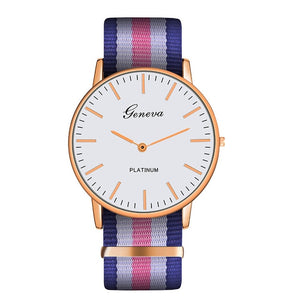 Fashion Casual Quartz Watch with Multicolor Nylon