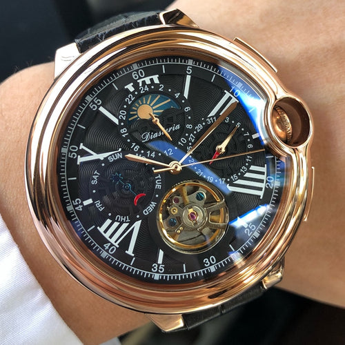 Tourbillon Mens Watch Top Brand Luxury Belt Watch Men