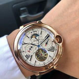 Tourbillon Mens Watch Top Brand Luxury Belt Watch Men