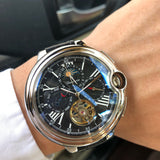 Tourbillon Mens Watch Top Brand Luxury Belt Watch Men