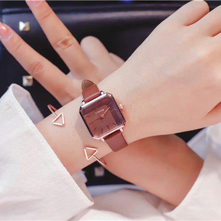 Square dial women's fashion retro watches ulzzang popular brand simple stylish quartz-watch ladies wristwatches relogio feminino