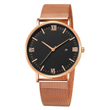 Luxury Quartz Ultrathin Leisure Stainless Steel Dial Leather Band Wrist Watch Men