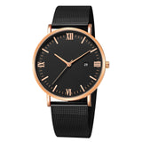 Luxury Quartz Ultrathin Leisure Stainless Steel Dial Leather Band Wrist Watch Men