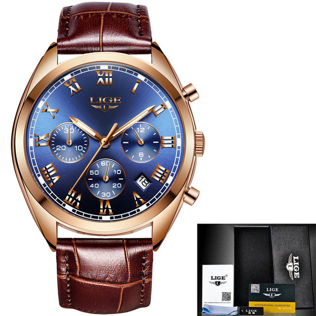 Mens Watches Top Brand Luxury Waterproof 24 Hour Date Quartz Clock